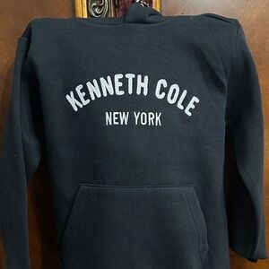 Kenneth Cole Black Hoodie with White Logo Text